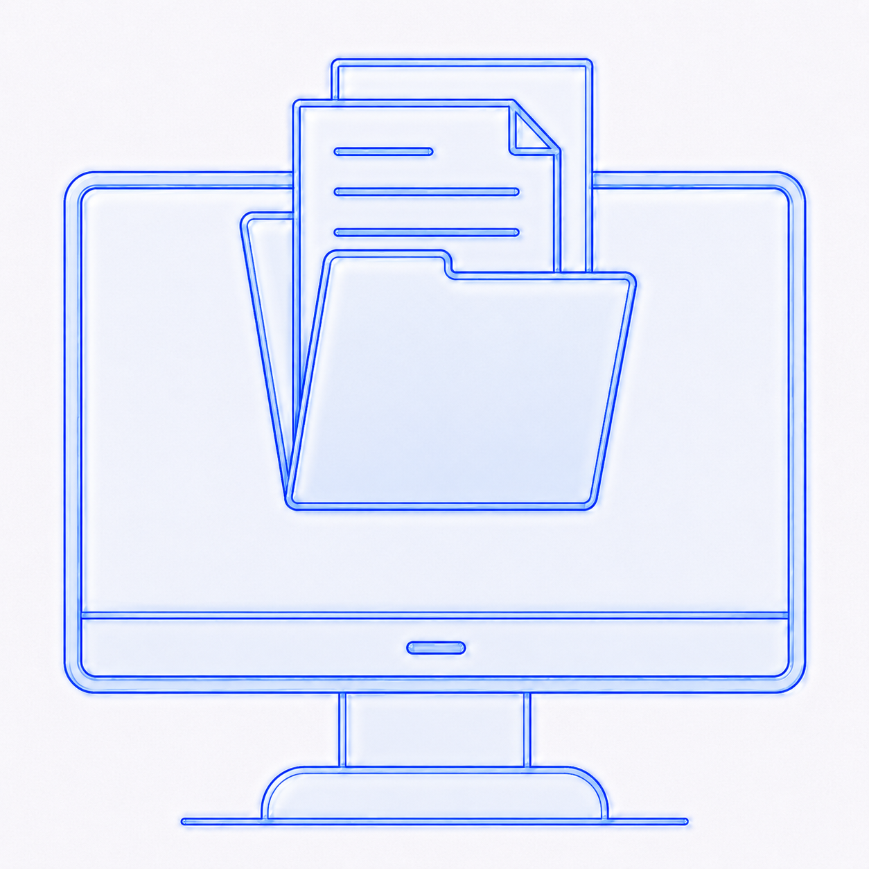 Digitale Falldokumentation — Monitor mit Dokumenten und Akte